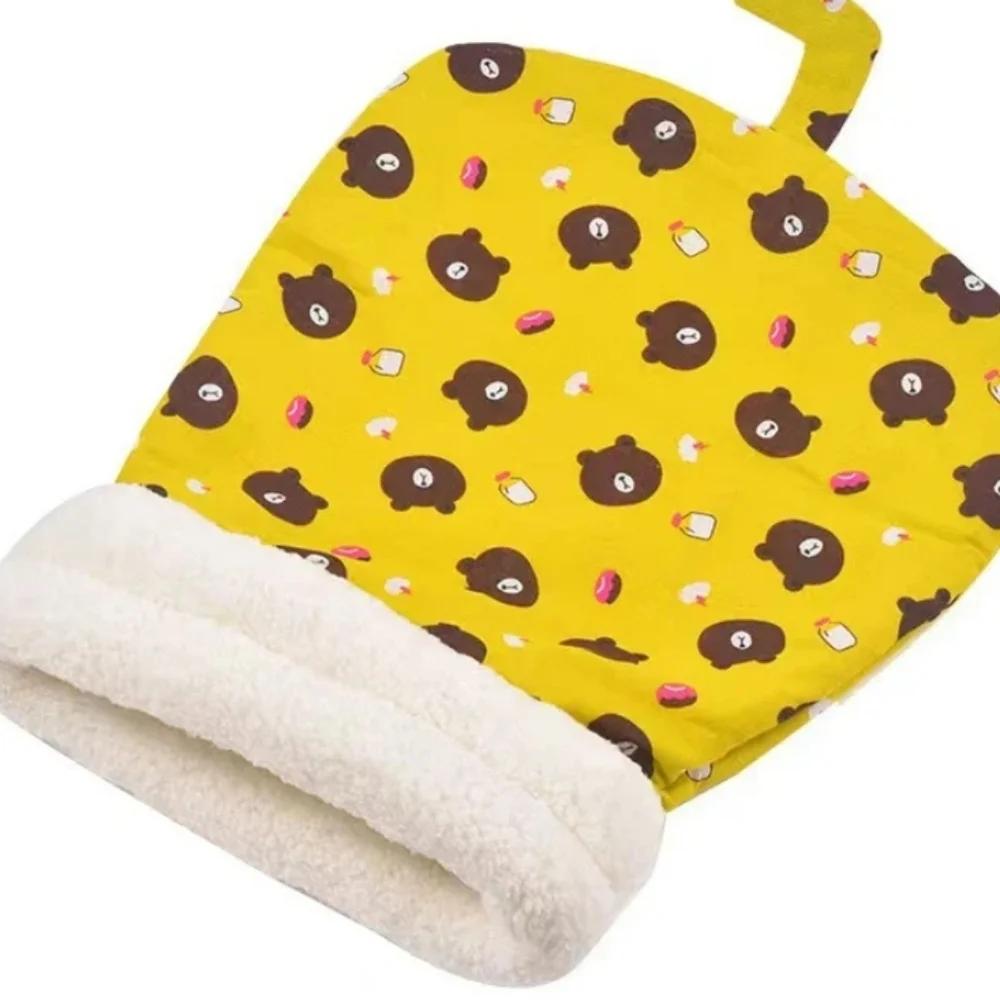 New Cat Sleeping Bag In Yellow Teddy Bear Print